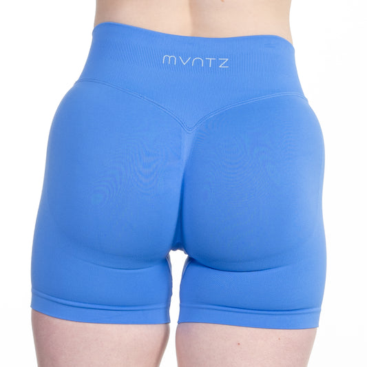 Königsblaue Shorts mit Scrunch – hebt den Po und sorgt für eine sportliche Silhouette