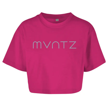 Hibiskus-pinkes Damen Crop Top – leichter Baumwollstoff, lockerer Fit & auffälliges MVNTZ Logo