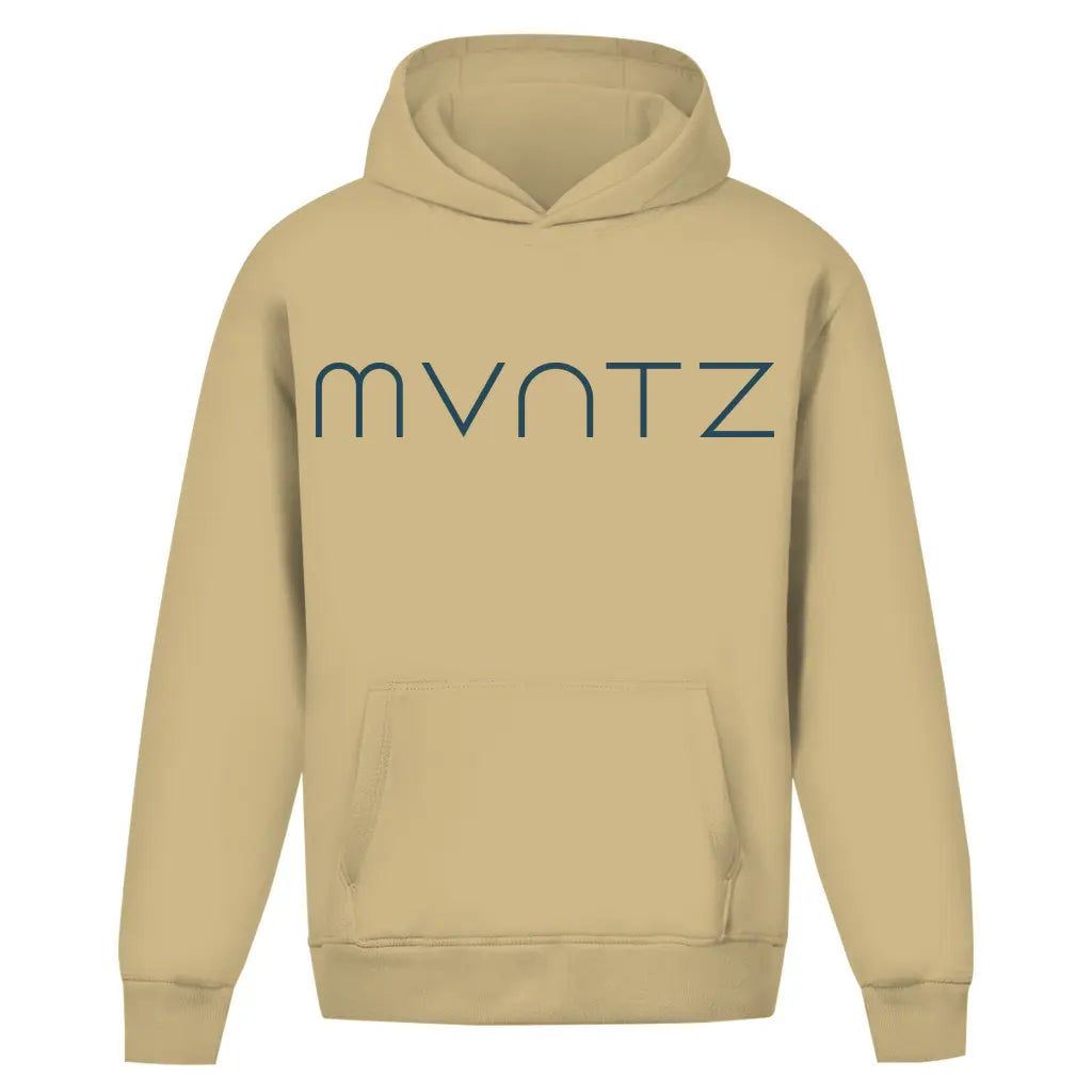 Wüstensandfarbener Hoodie – dicker, weicher Stoff, oversized Look mit großem MVNTZ Logo vorne