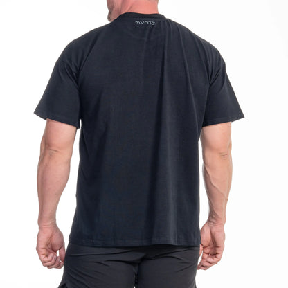 Oversize-Shirt schwarz von hinten – locker geschnitten, bequem & perfekt für Alltag oder Freizeit