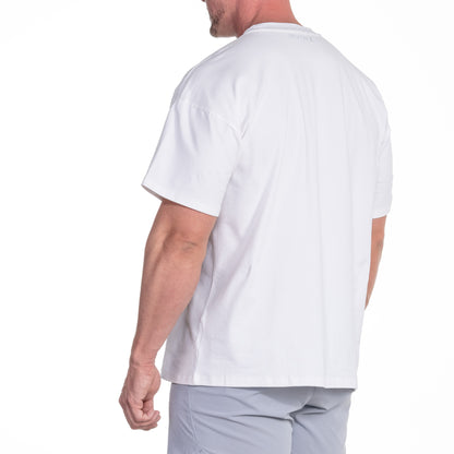 Weißes Herren T-Shirt seitlich – bequemer Oversize Fit mit hochwertigem Tragegefühl