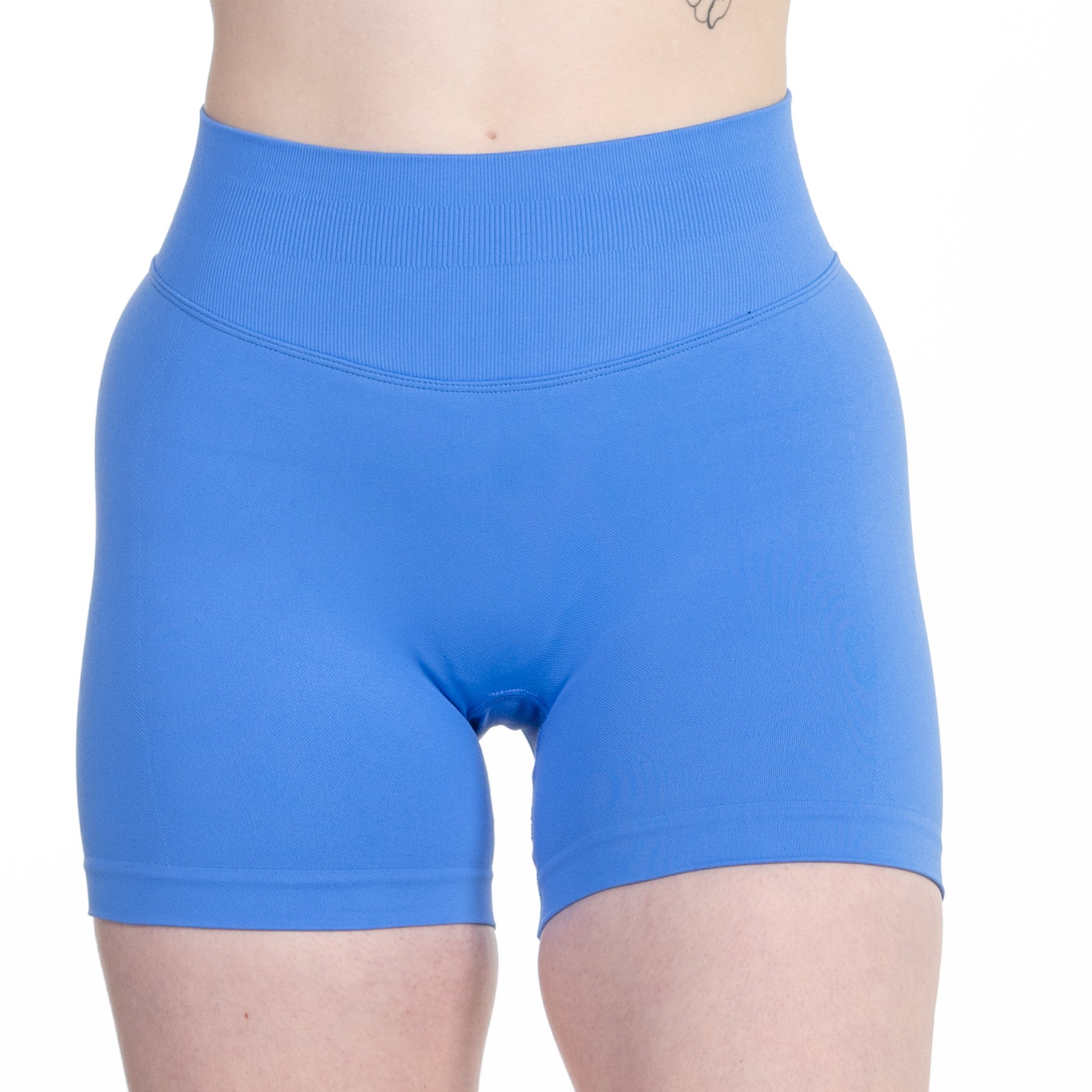 Königsblaue Scrunch Shorts – High Waist und squat-proof für Gym, Alltag und Reisen im Sommer